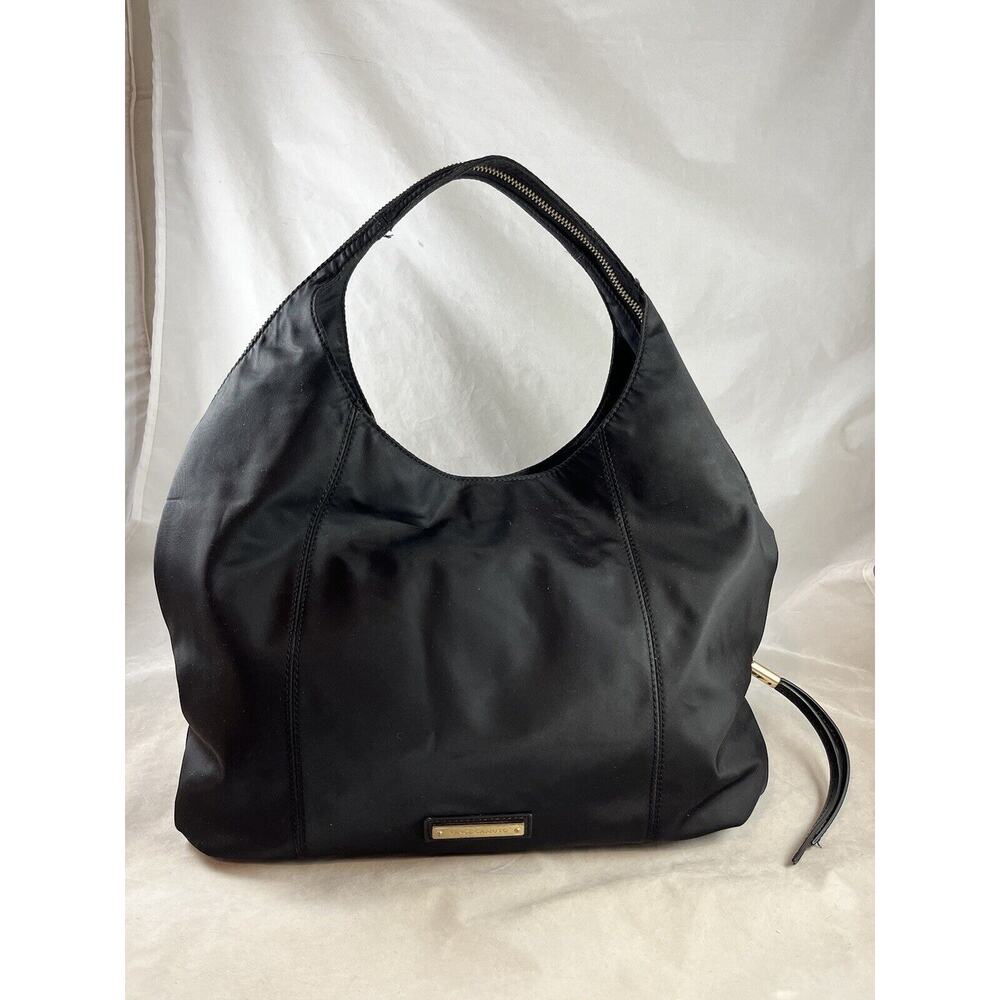 Vince Camuto Zoe Hobo Bag Purse Black Nylon Zipper Strap Expandable
